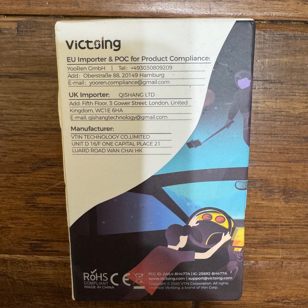 VictSing Wireless FM Transmitter Bluetooth 5.0 Car Charger with‎ 3 USB Ports